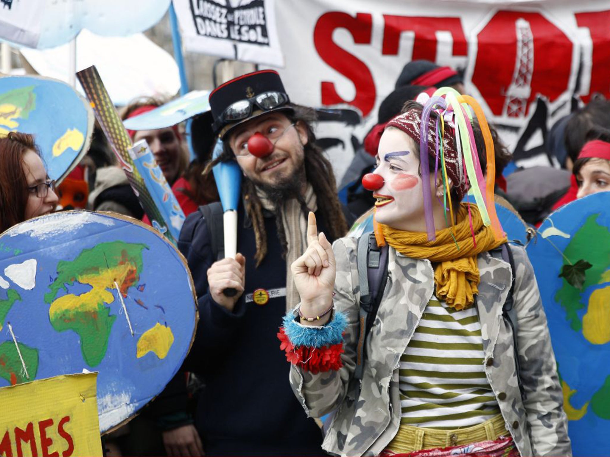 Environmentalists celebrate as the climate change agreement is reached