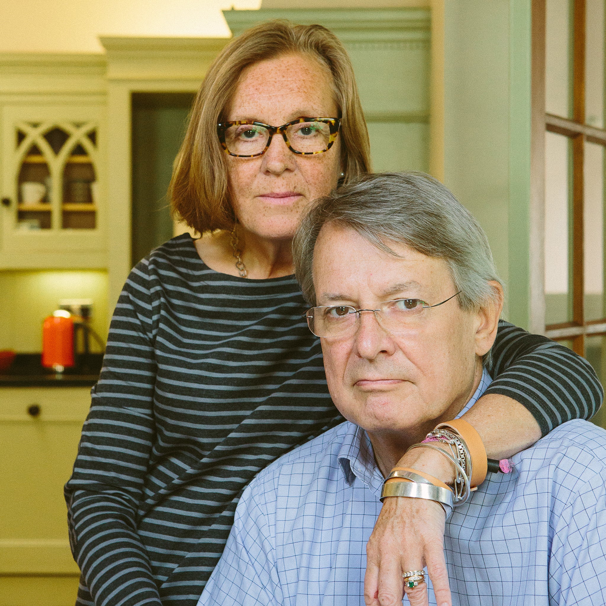 &#13;
Andrew Jeffrey at home with his second wife Sally&#13;