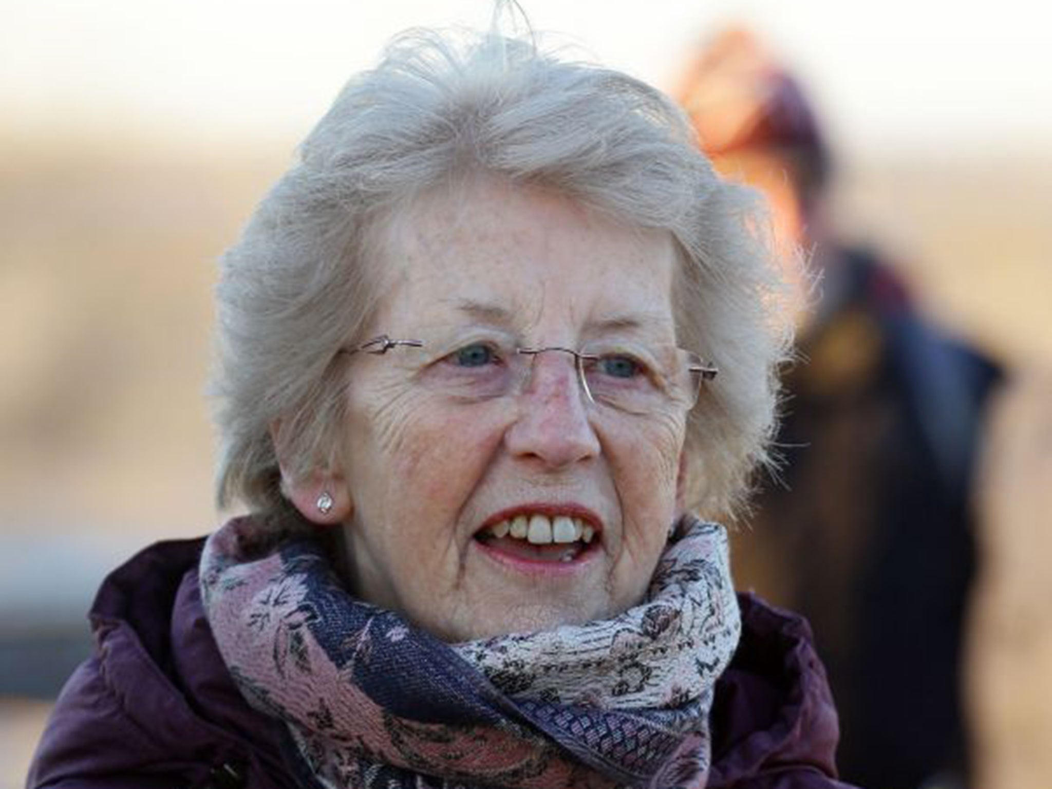 Tim's mother, Anglea Peake, was among the crowd of onlookers as the Soyuz FG rocket was rolled out on to the launch pad