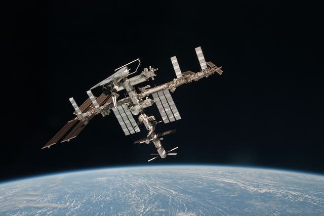 The International Space Station in orbit above Earth, the destination for Britain’s first astronaut
