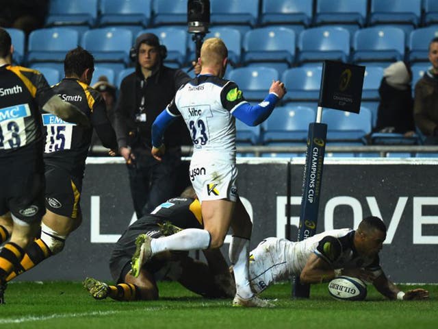 Anthony Watson scores a  last-minute try to set up Bath’s win against Wasps