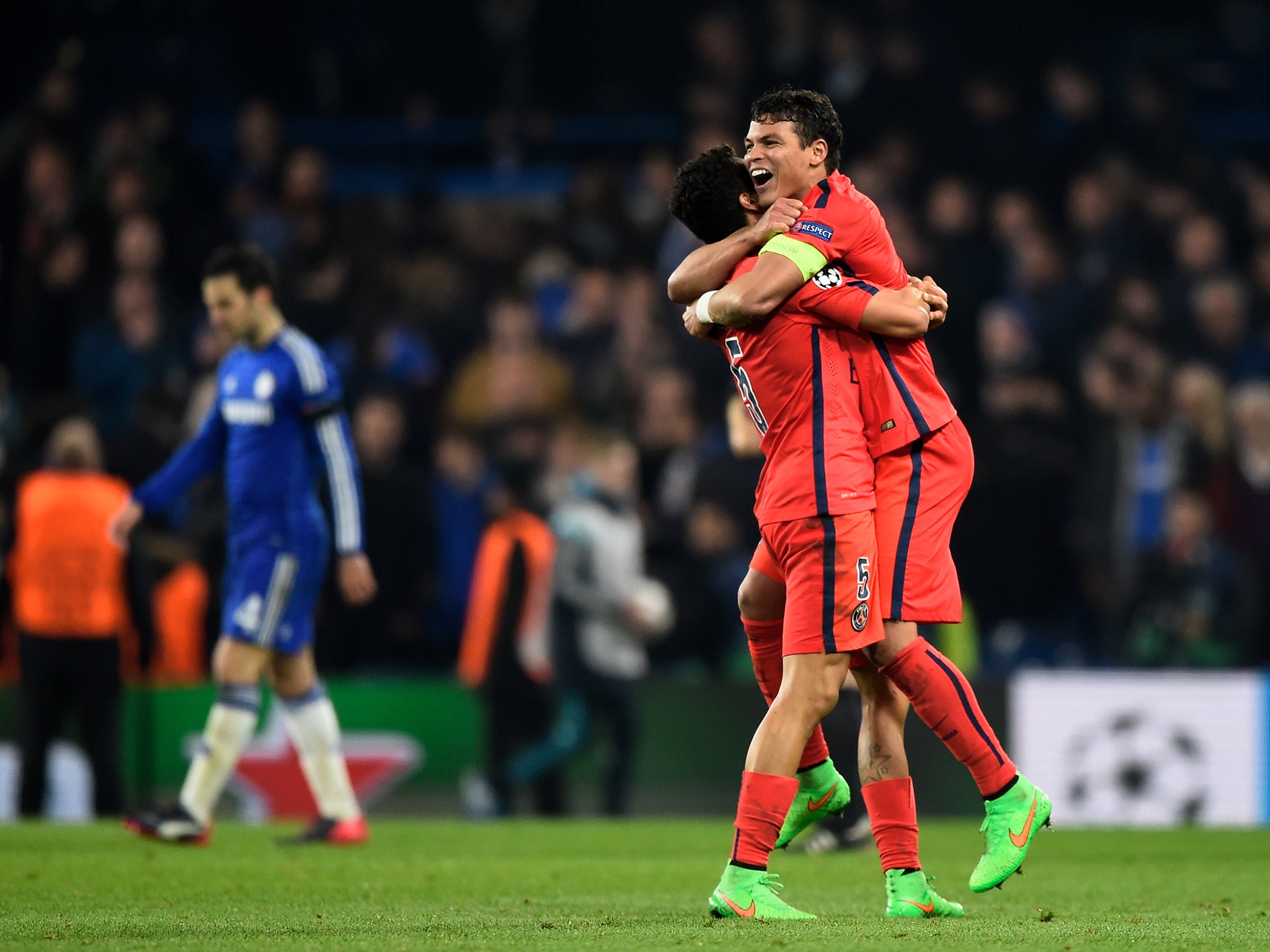 Thiago Silva celebrates his late winner last season