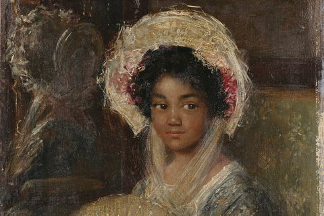 'Young Negro-Girl' by Simon Maris (1900), now called 'Young Girl Holding a Fan'
