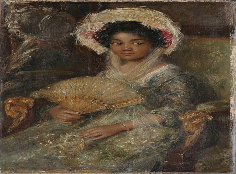 'Young Negro-Girl' by Simon Maris (1900), now called 'Young Girl Holding a Fan'