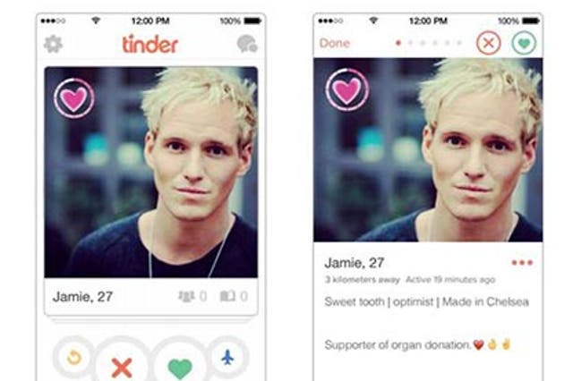 Jamie Laing's bespoke Tinder profile featuring The Wait campaign logo