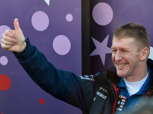 Britain's astronaut Tim Peake during a sending-off ceremony at the Russian-leased Baikonur cosmodrome on December 15, 2015.