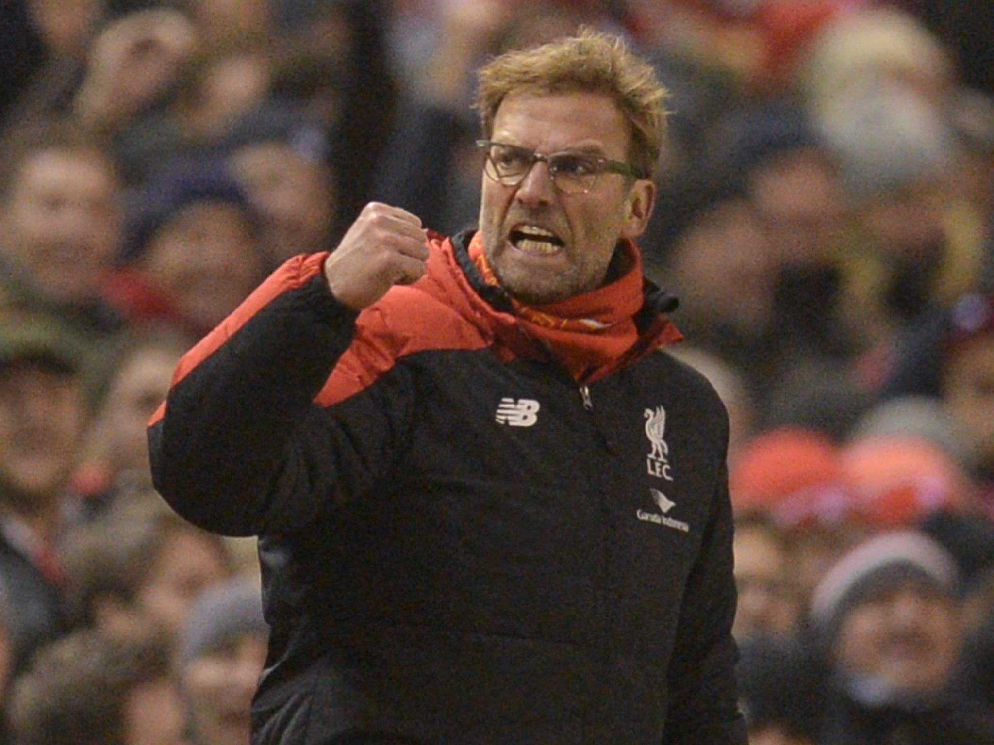 Jurgen Klopp celebrates Liverpool's late equaliser against West Brom in the 2-2 draw last Sunday