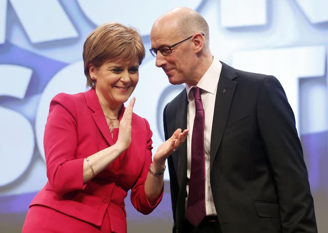 Nicola Sturgeon and her deputy first minister and finance minister John Swinney