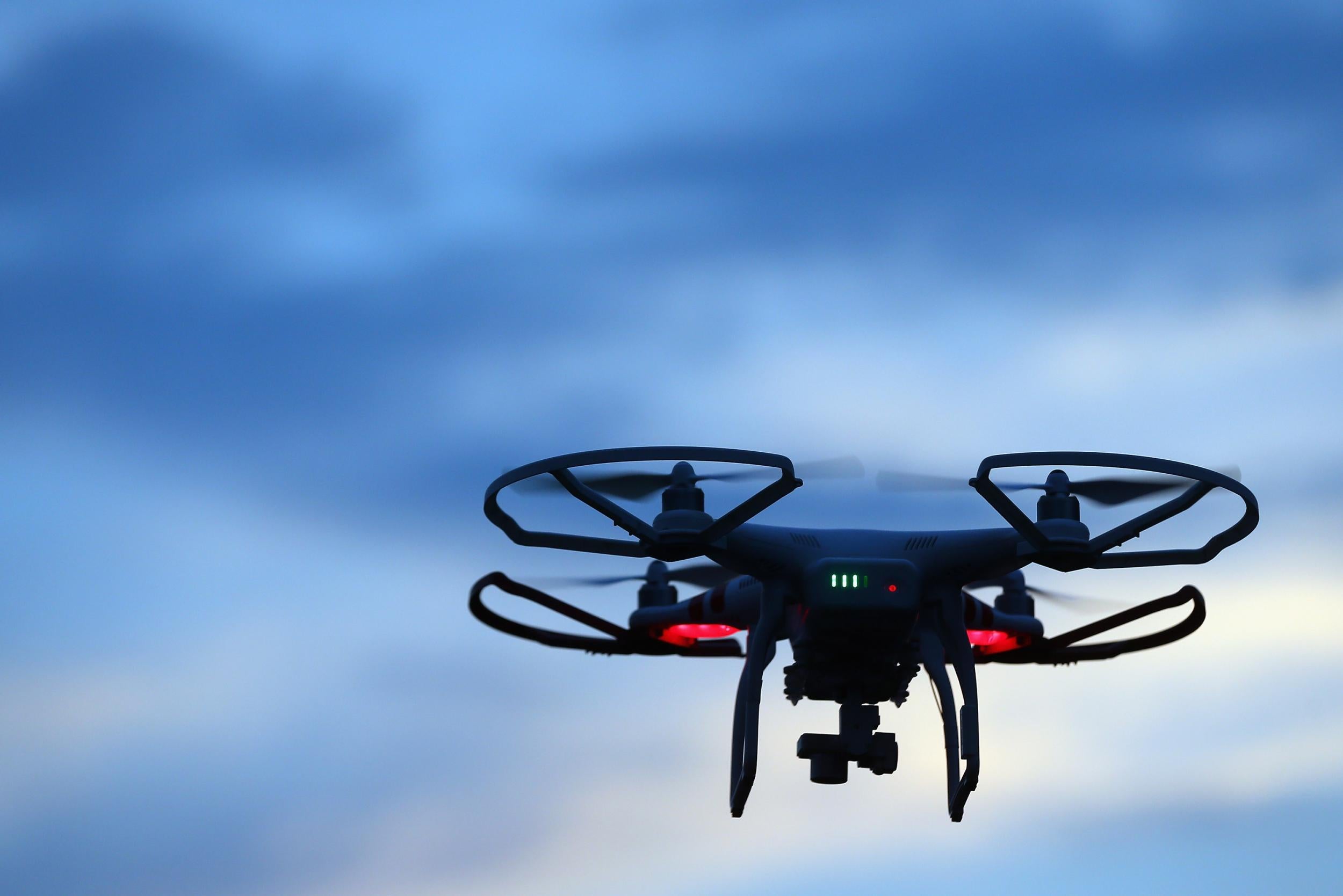 A drone (which will soon have to be registered) flies above New York