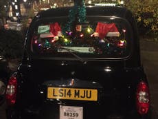 London black cab drivers delivered Christmas presents to the homeless