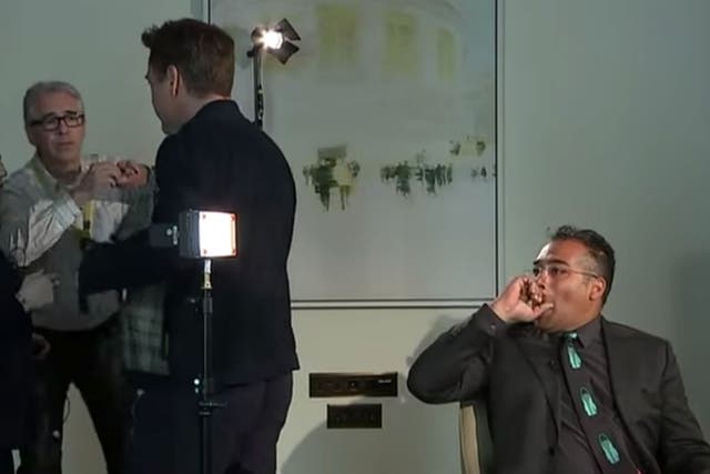 Robert Downey Jr storms out of an interview with Krishnan Guru-Murthy. His face says it all
