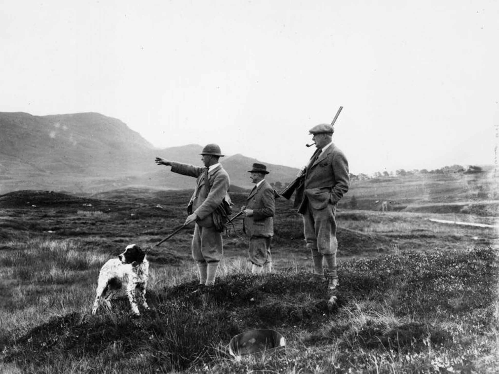 &#13;
A grouse shooting party, circa 1929, at Crianlarich, in Perthshire &#13;