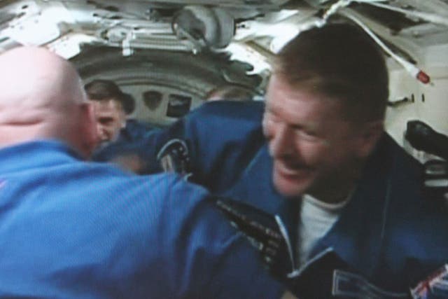 Tim Peake arrives on the International Space Station