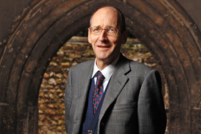 Andrew Tyrie at the entrance to Chichester Cathedral in his picturesque constituency