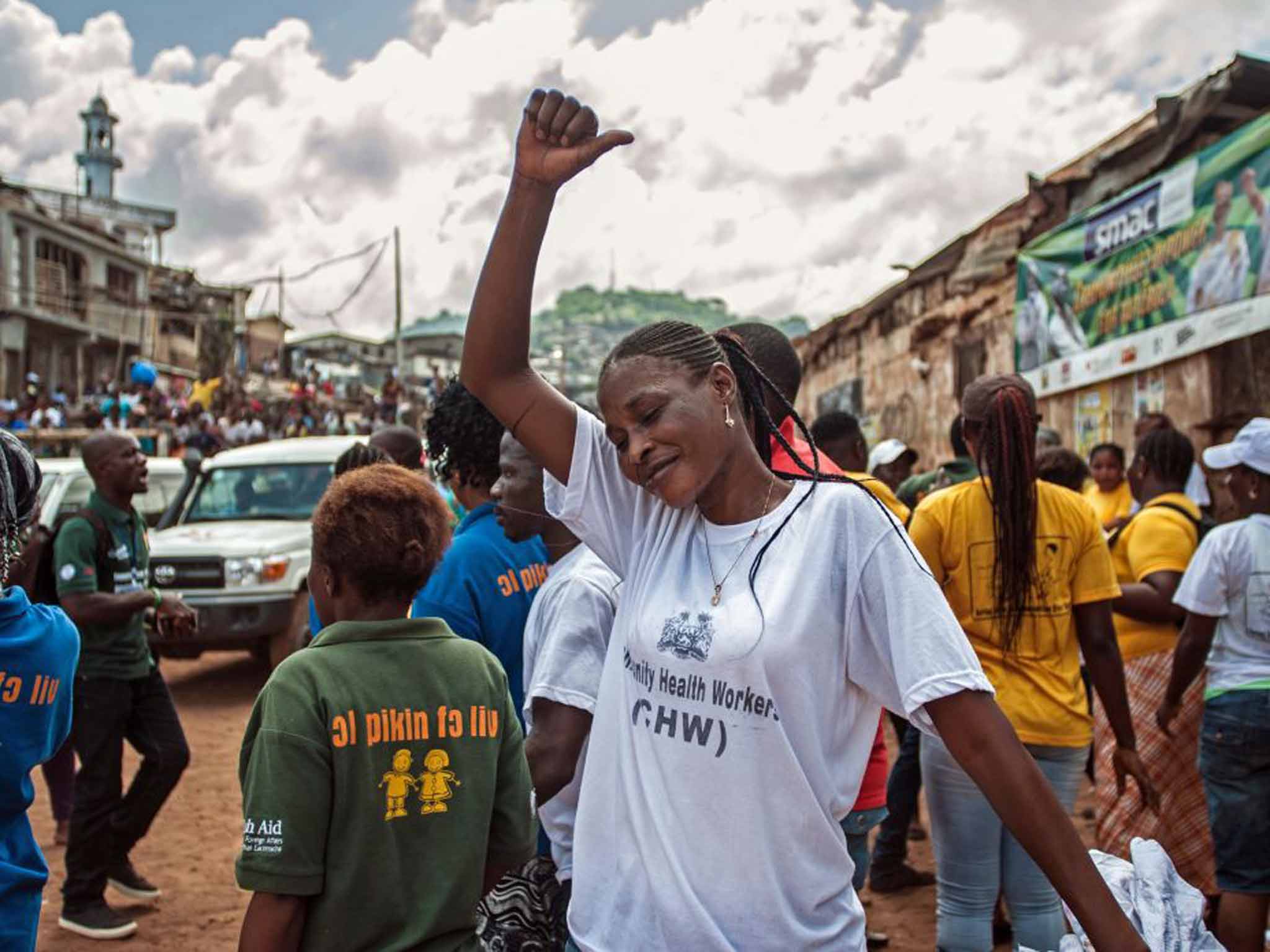 Celebrations last month in the capital as Sierra Leone is declared Ebola-free