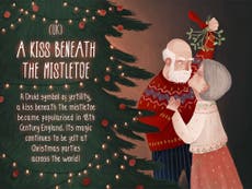 Romantic Christmas traditions from around the world in 12 illustration