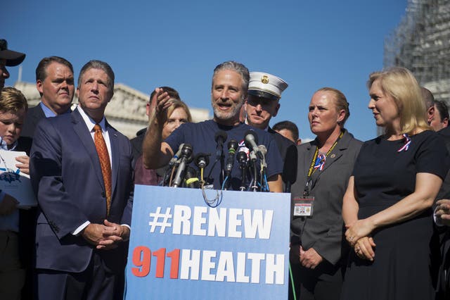 Jon Stewart urges Congress to extend healthcare benefits for first responders.