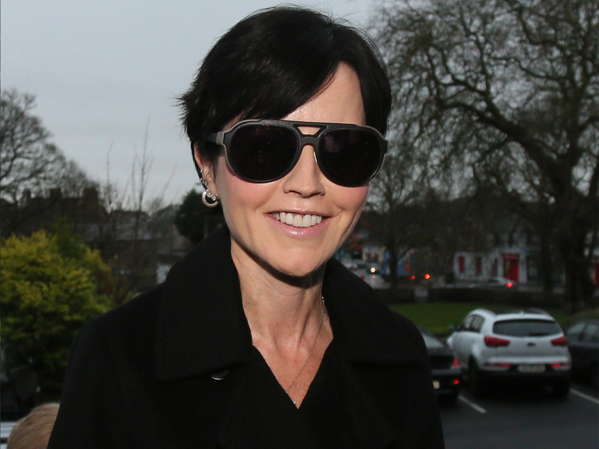 Cranberries singer Dolores O'Riordan outside Ennis District Court, where she was charged over an incident on a flight from New York