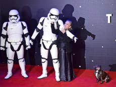 Carrie Fisher's French bulldog walked the Star Wars red carpet