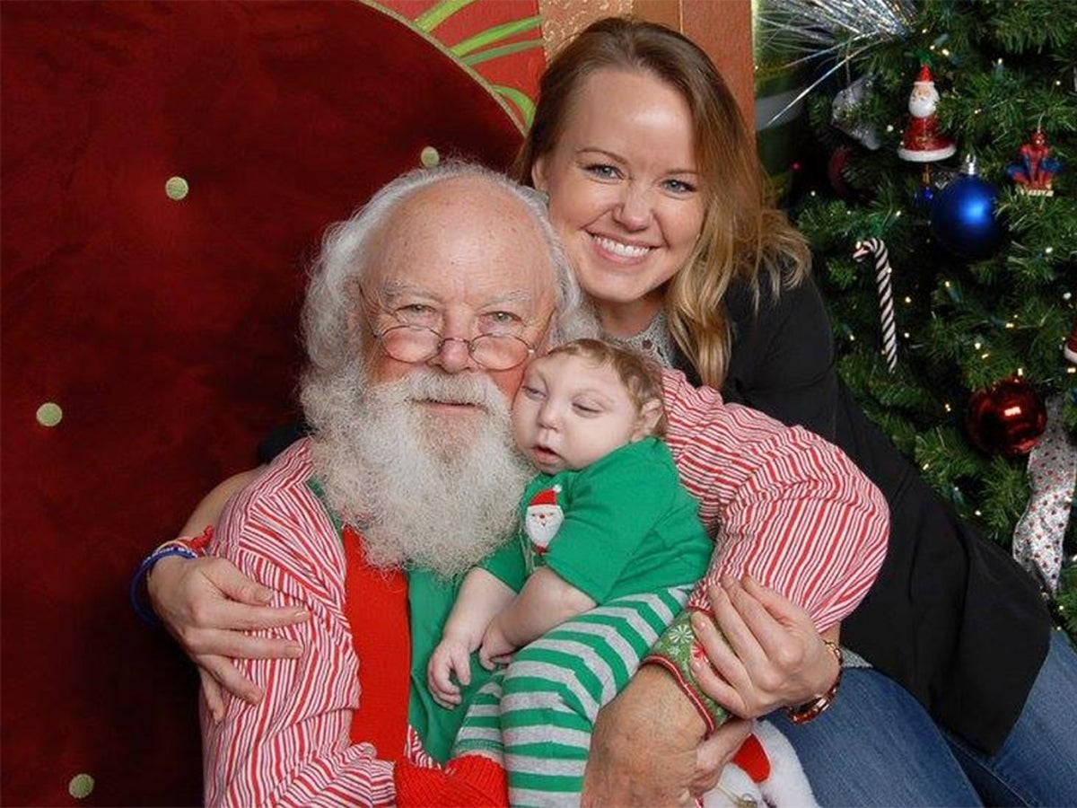 Baby born with extreme, incurable brain condition lives to meet Santa Claus  | The Independent | The Independent