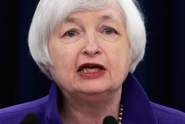 Federal Reserve Bank Chair Janet Yellen  announces the rise