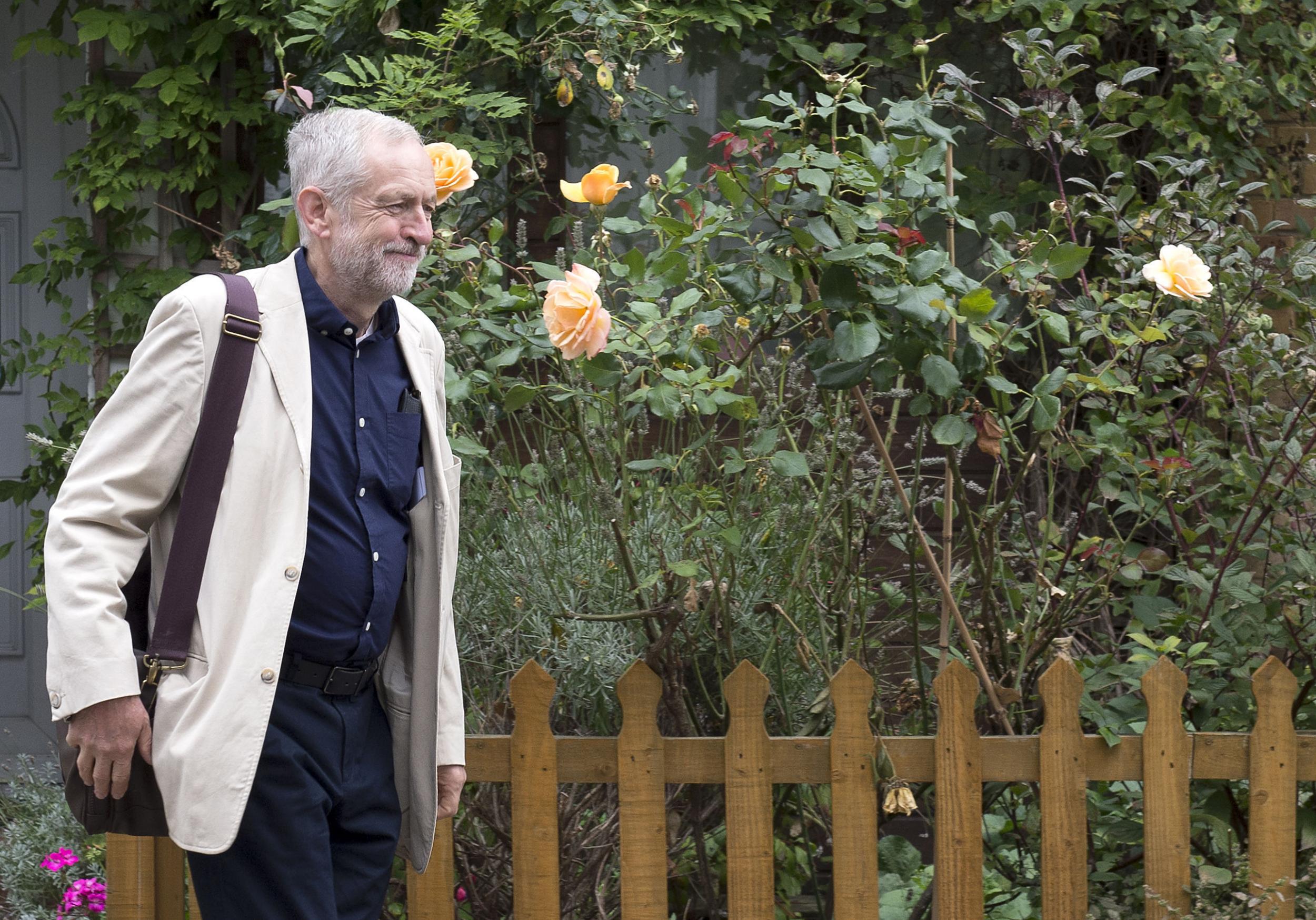 Jeremy Corbyn pleaded with journalists not to step on the bulbs growing in his front garden