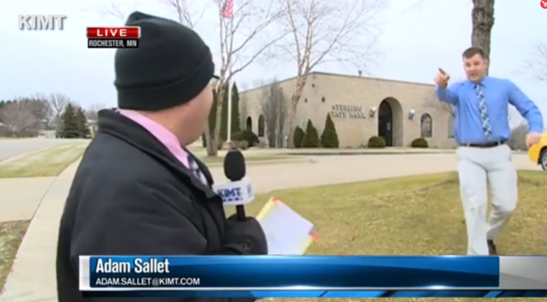 Mr Sallet is alerted by a bank employee