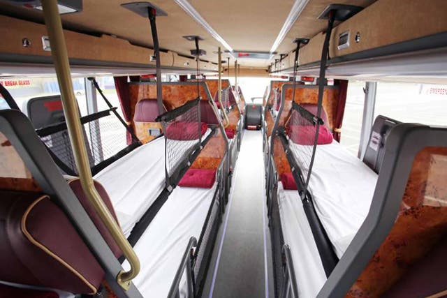 Bunk road: Megabus Gold resembles a mobile youth hostel