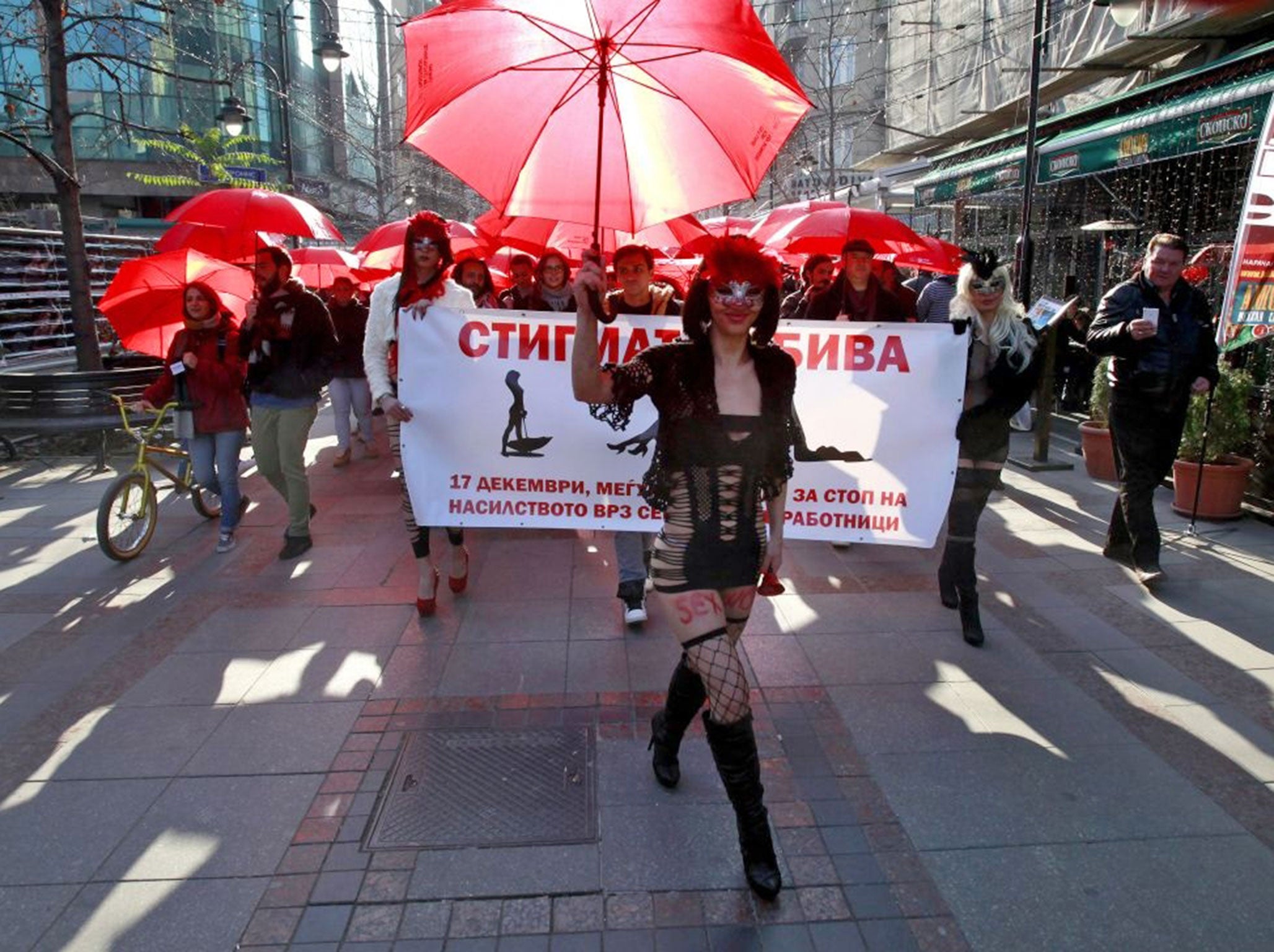 Sex workers march in Macedonia 