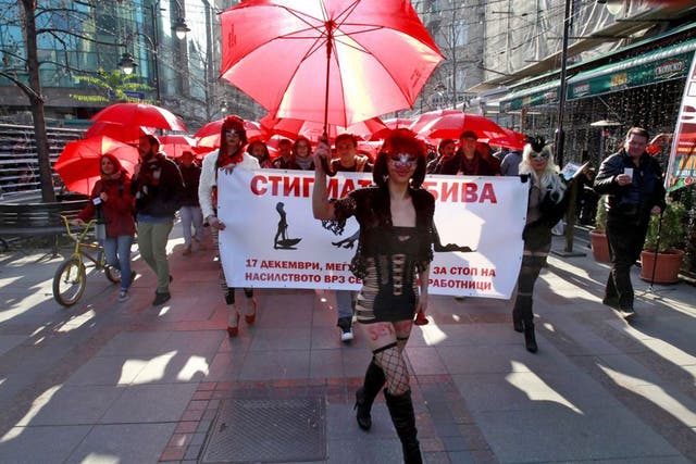 Sex workers march in Macedonia 