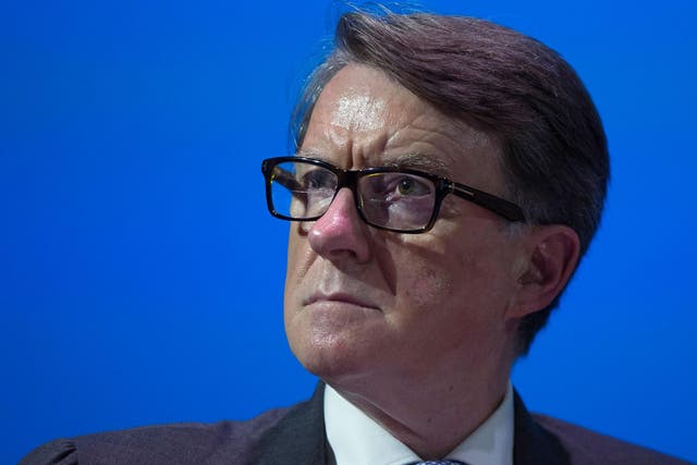 Lord Mandelson spoke at a meeting of Labour leaders and peers in the House of Lords