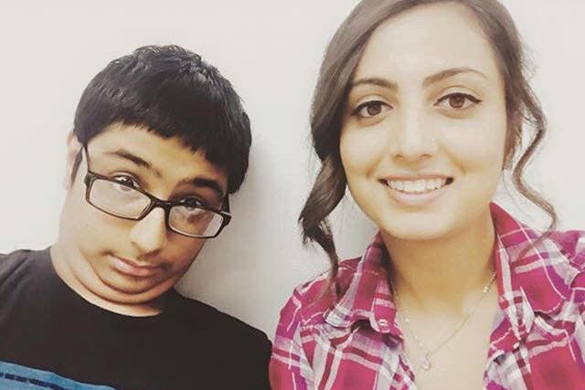 Armaan Sing Sarai, left, is seen with his cousin, Ginee Haer, in this undated photo from Ms Haer's Facebook account.
