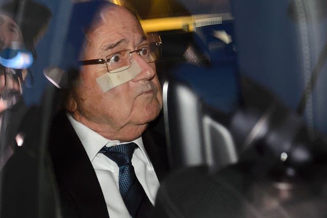 Sepp Blatter appeared before the ethics committee with a bandaged cheek