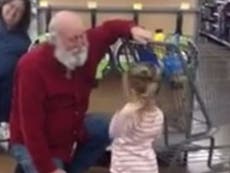 Girl mistakes supermarket shopper for Father Christmas