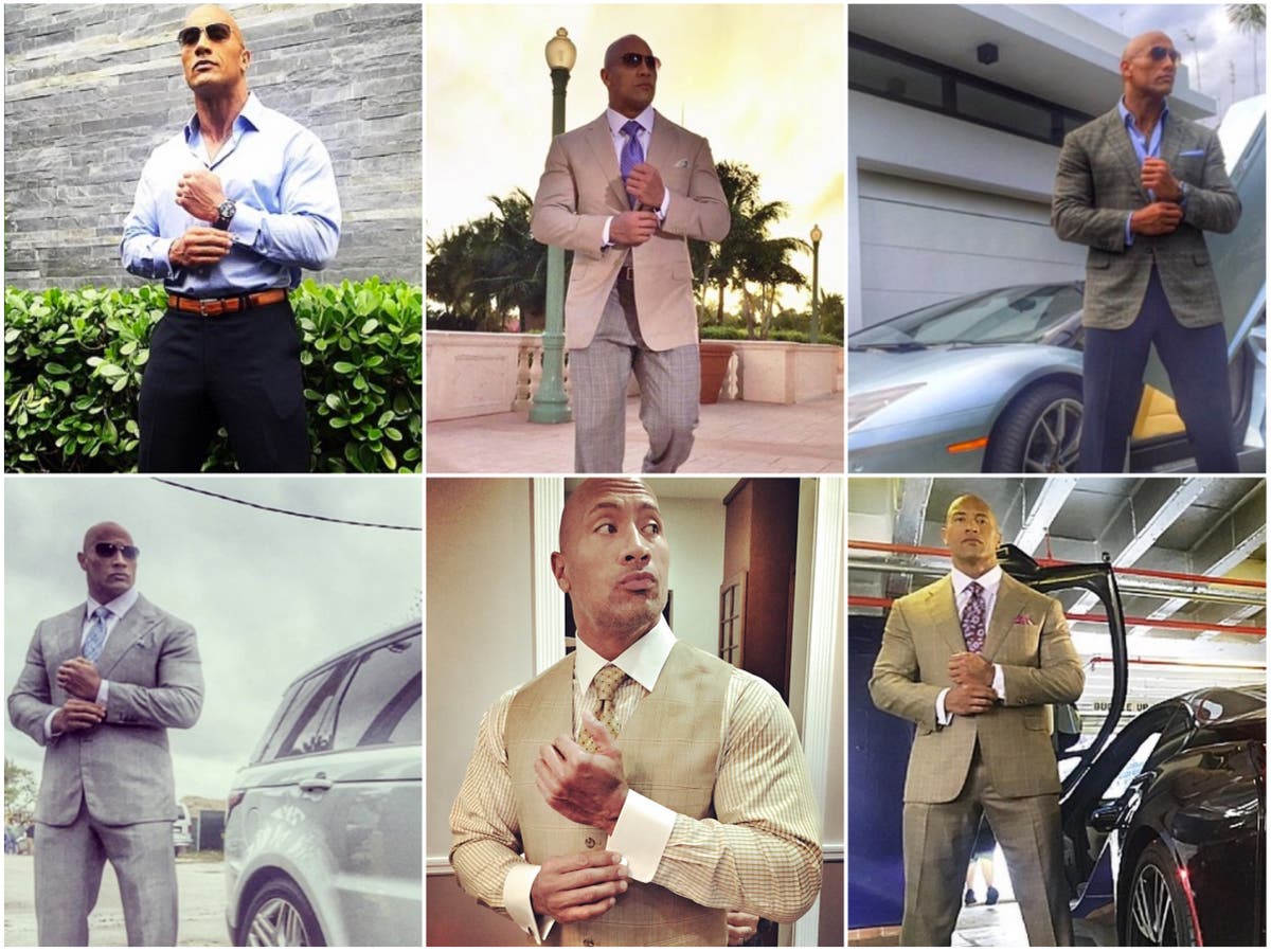 Will The Rock ever finish buttoning his sleeve? An investigation