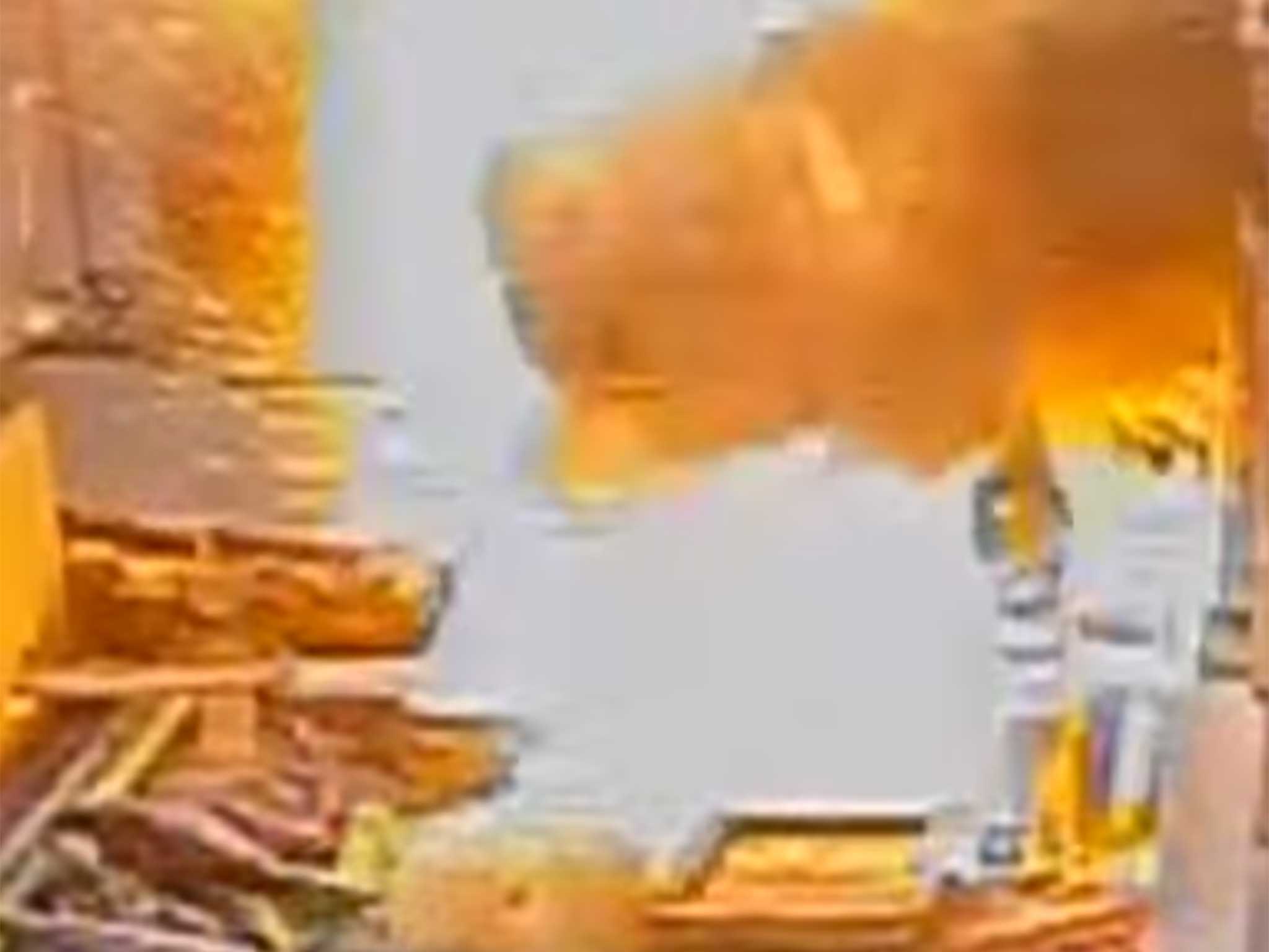 The workers were replacing the brickwork around a manhole when the incident occured