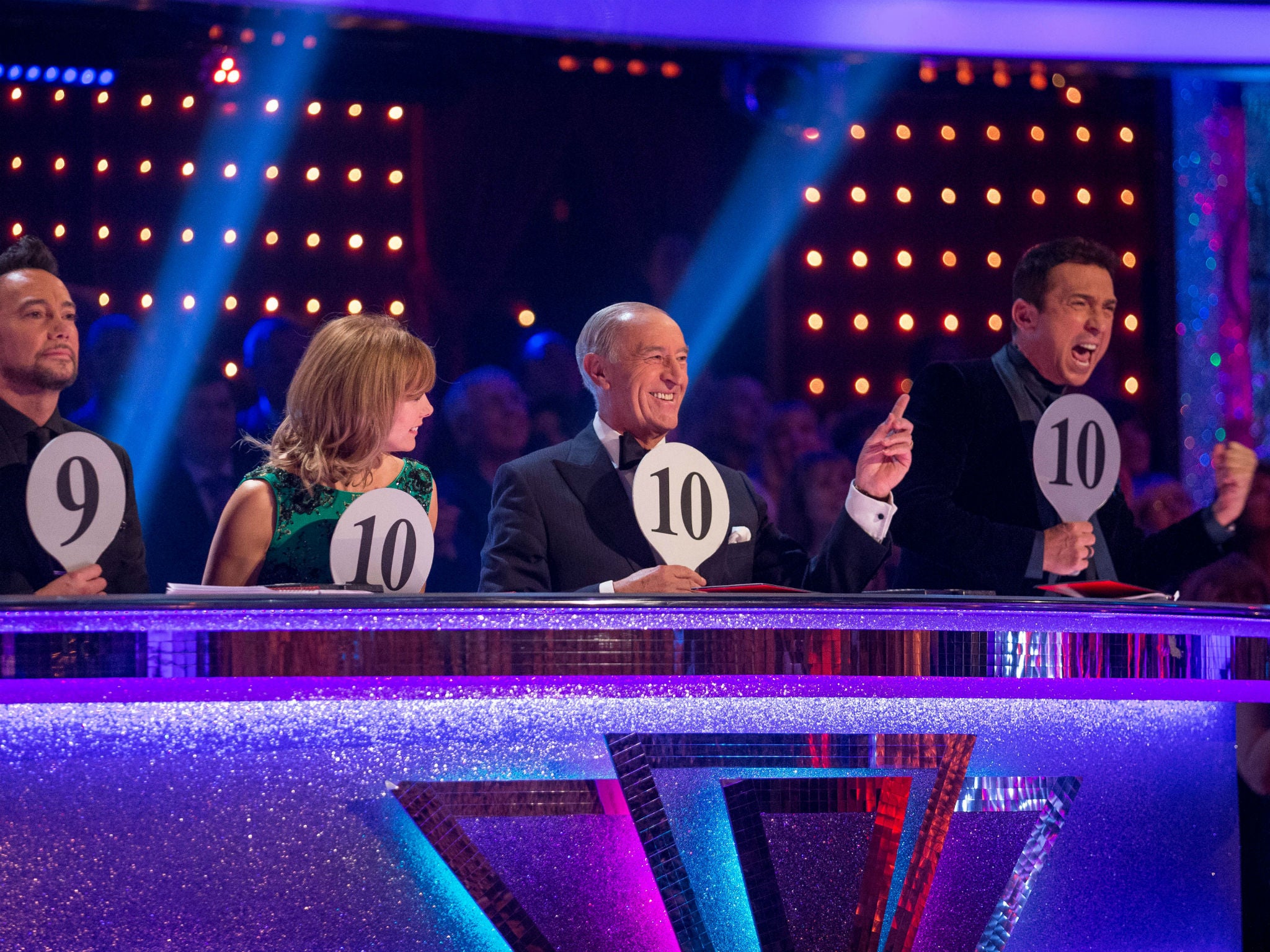 Judges on television's Strictly Come Dancing rate a performance
