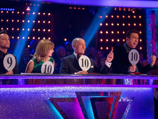 Judges on television's Strictly Come Dancing rate a performance