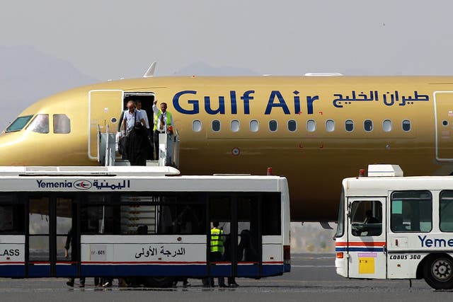 The Gulf Air flight landed safely at Heathrow (file photo)