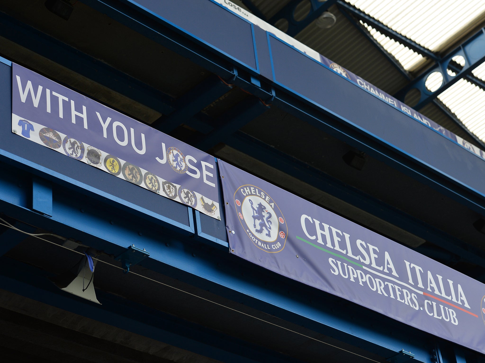 A banner in support of Jose Mourinho