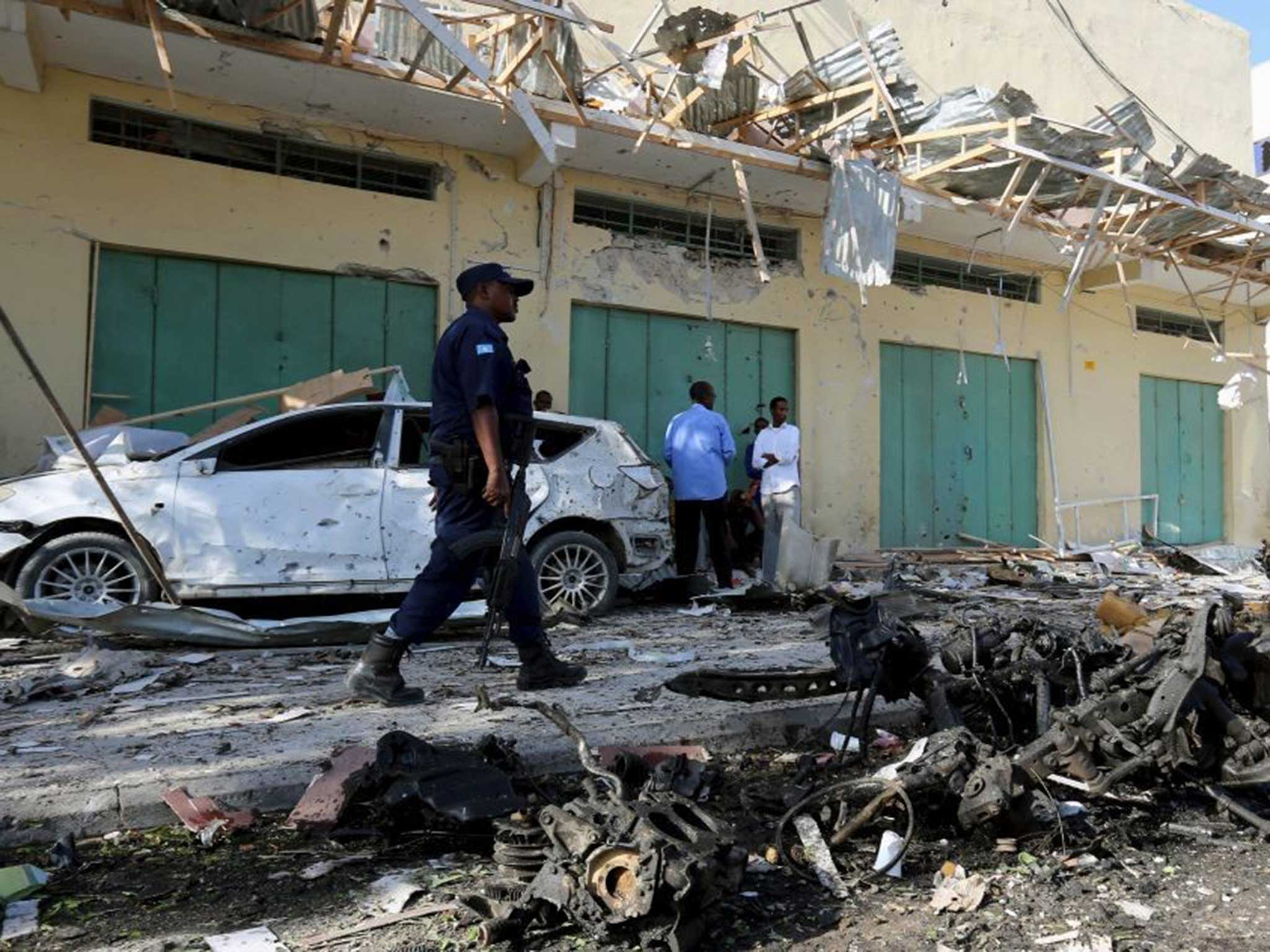 The aftermath of the bomb in Mogadishu