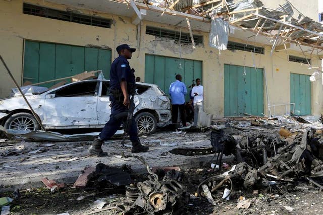 The aftermath of the bomb in Mogadishu