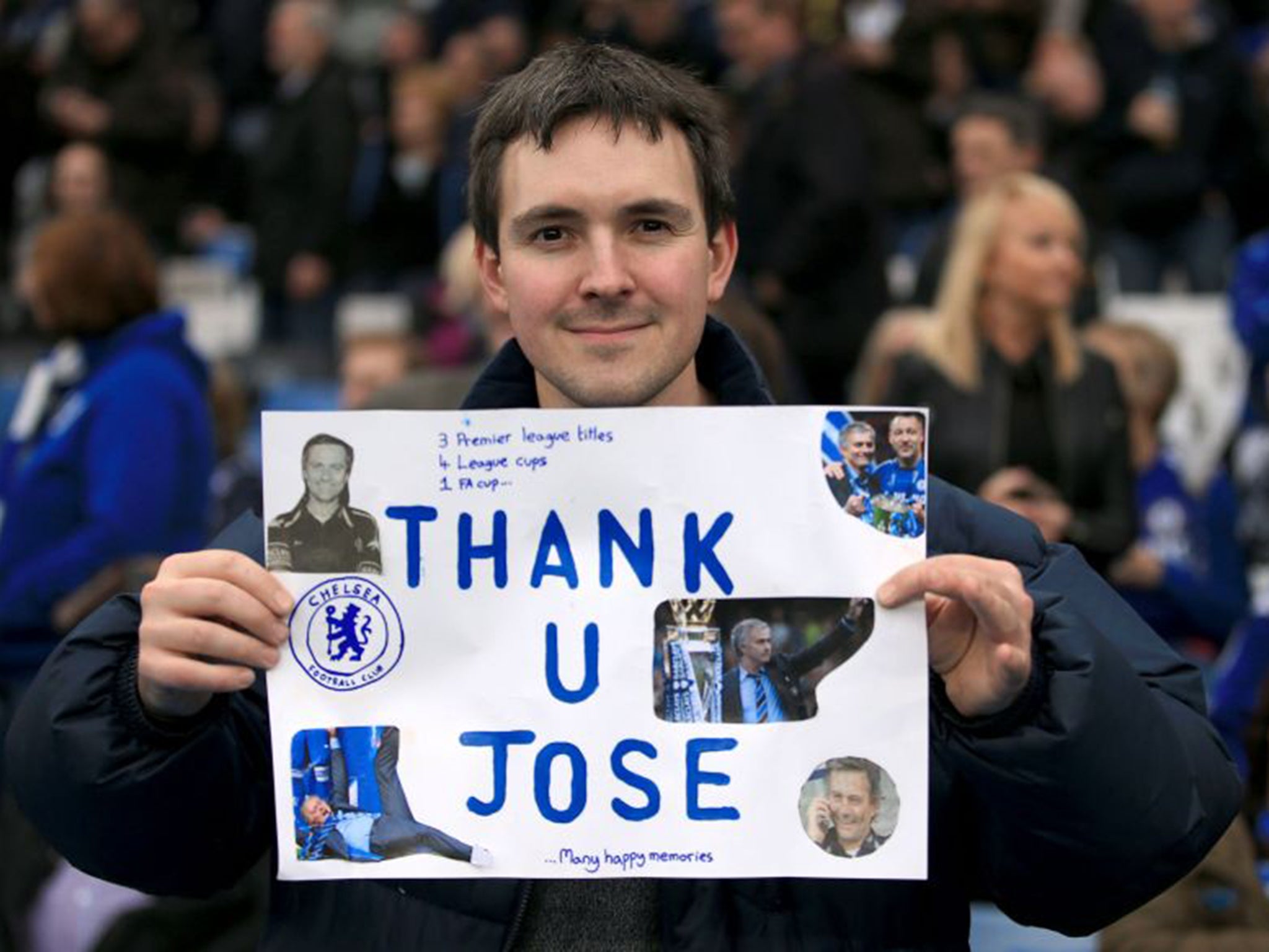 Chelsea fans turned up with banners and placards