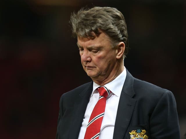 Manchester United manager Louis van Gaal reacts to defeat by Norwich