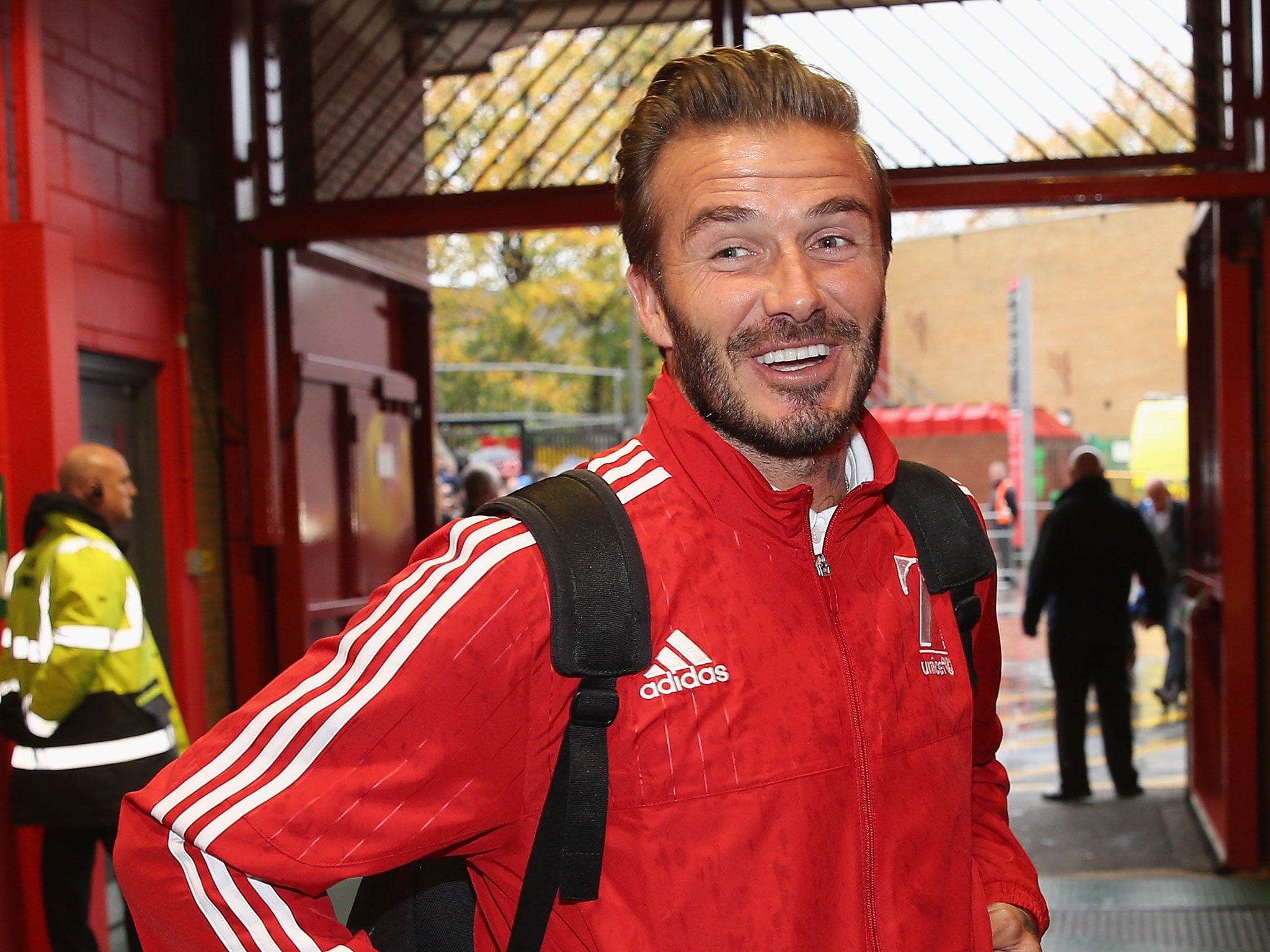 David Beckham at Old Trafford for the UNICEF charity match