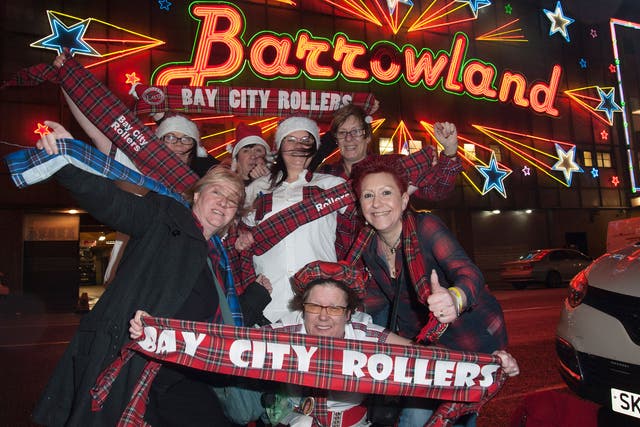 Bay City Rollers fans before their gig in Glasgow