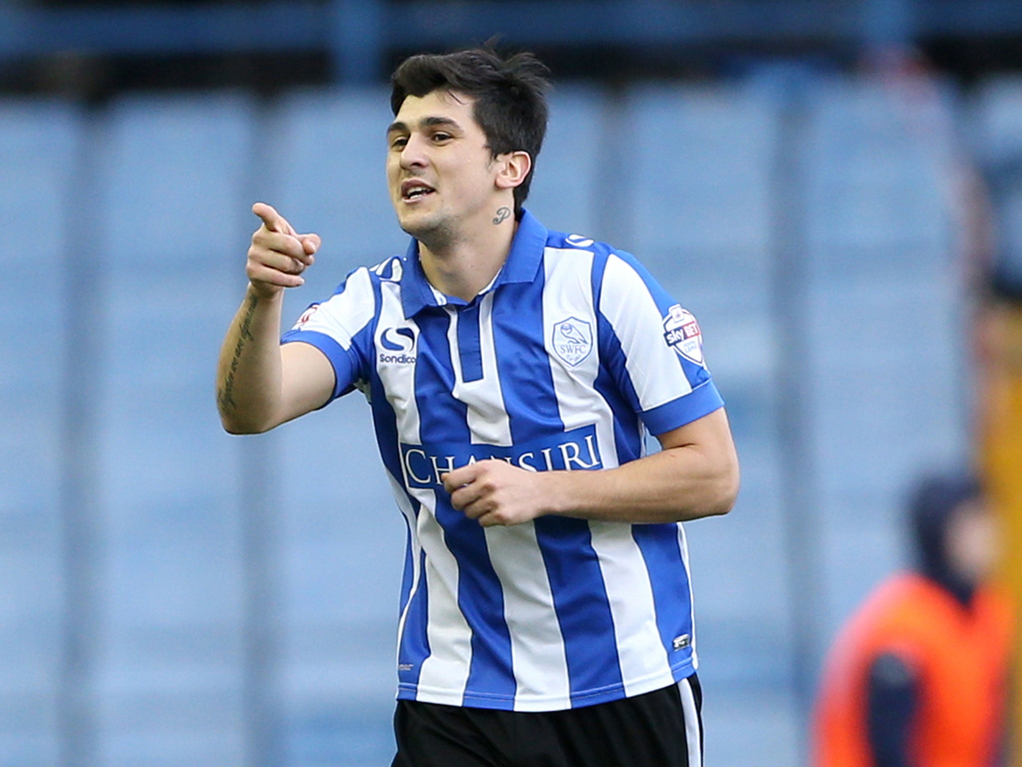 Fernando Forestieri celebrates getting Sheffield Wednesday’s equaliser, the first of his two goals in a 4-1 win
