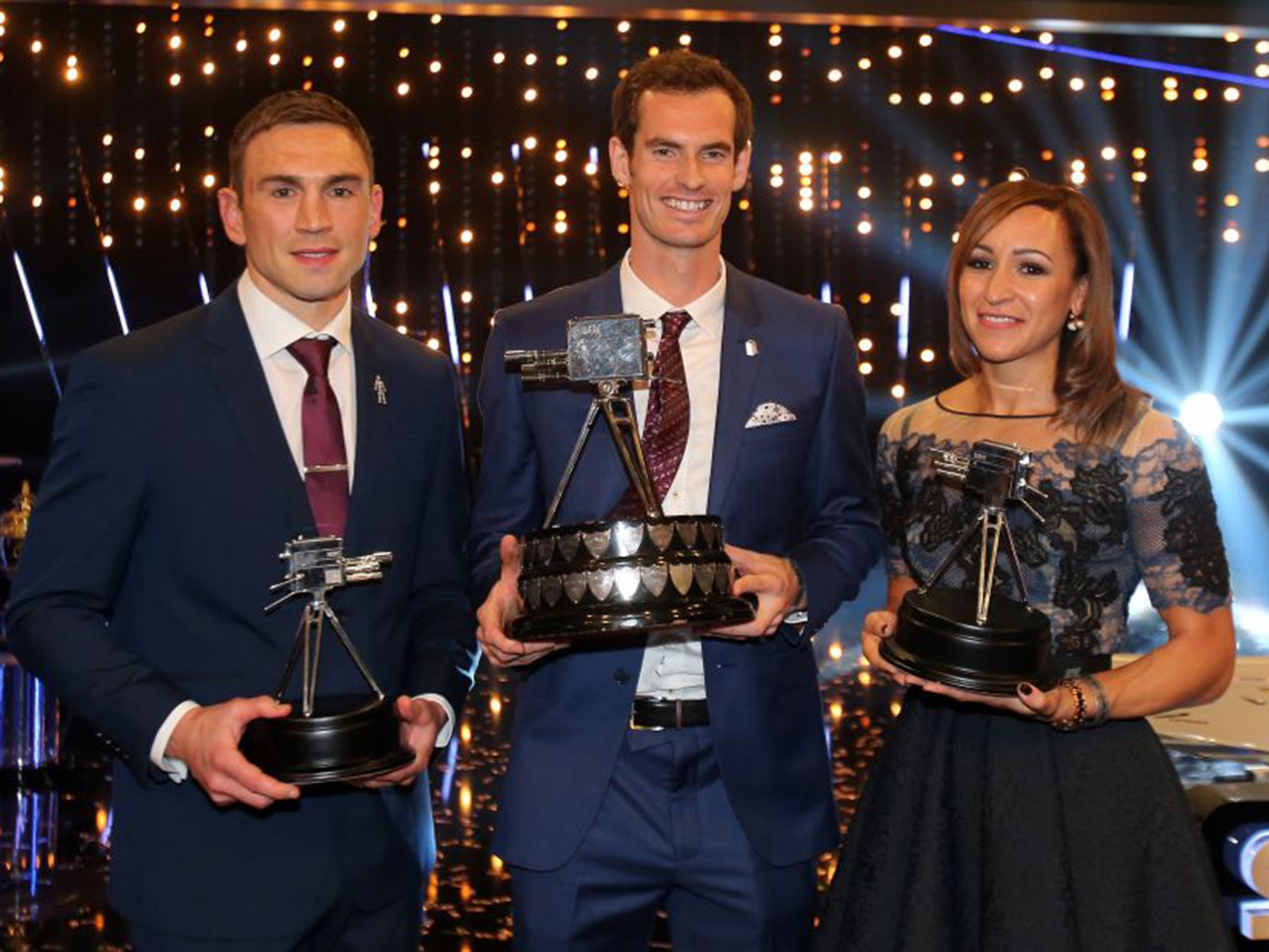 The top three of Kevin Sinfield (2), Andy Murray (1), and Jessica Ennis-Hill (3)