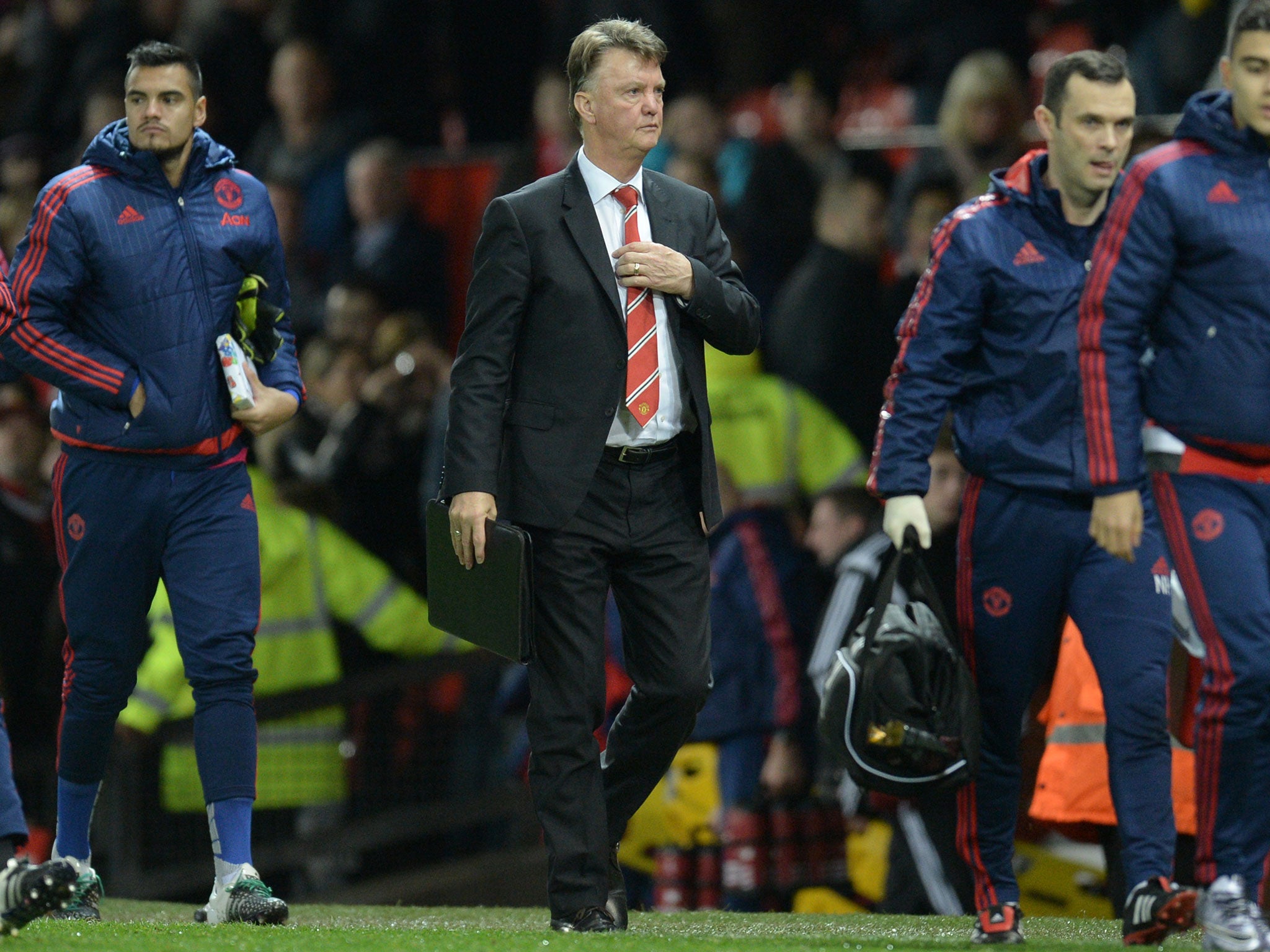 Manchester United manager Louis van Gaal has two games to save his job