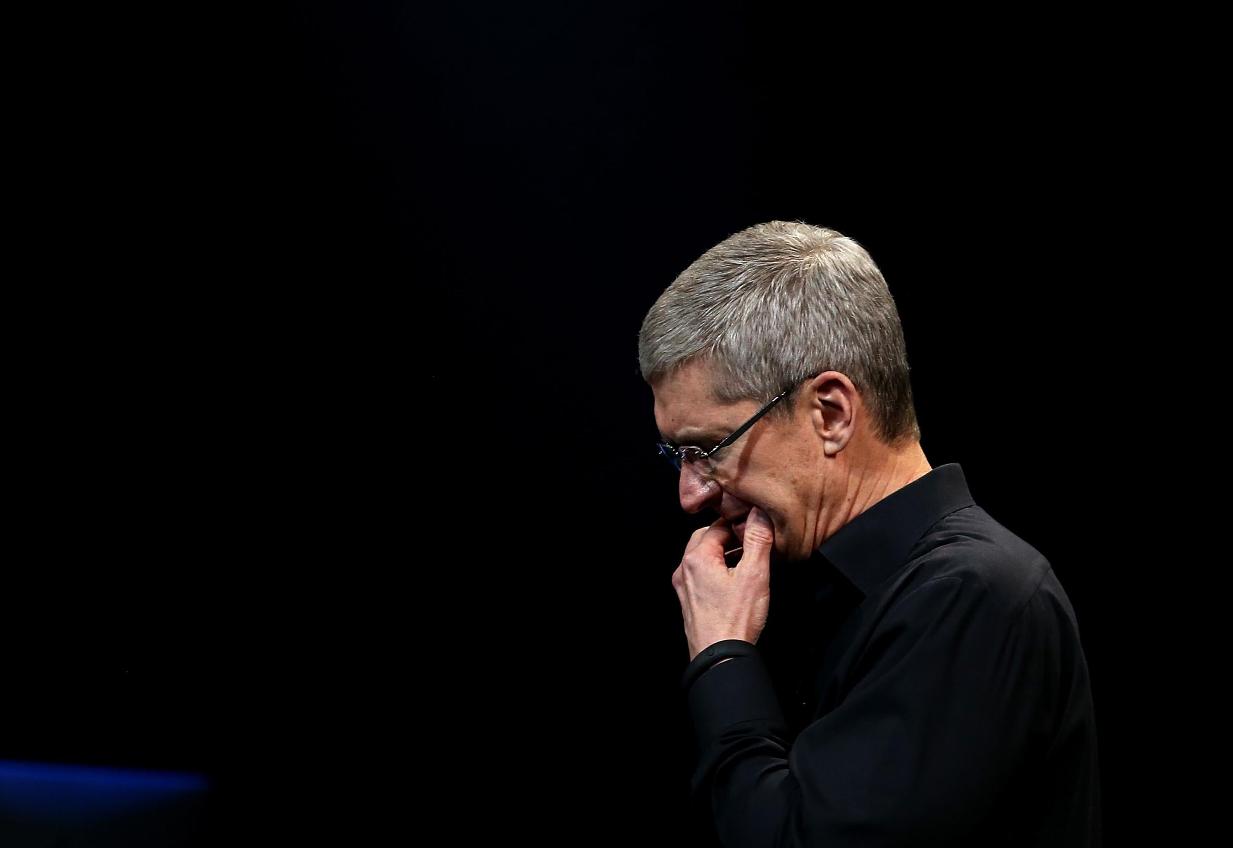 Tim Cook speaks during the Apple announcement of the iPad Air in 2013